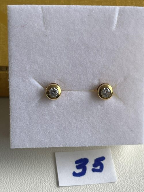 Gold Round Bead Earrings - Image 5