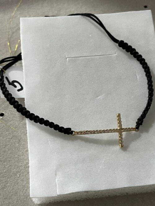 Black cross bracelet